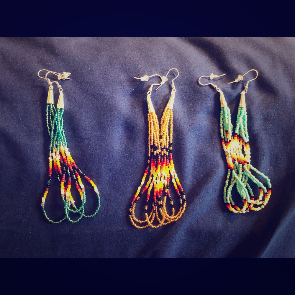 Handmade ~5” earrings in a variety of colors